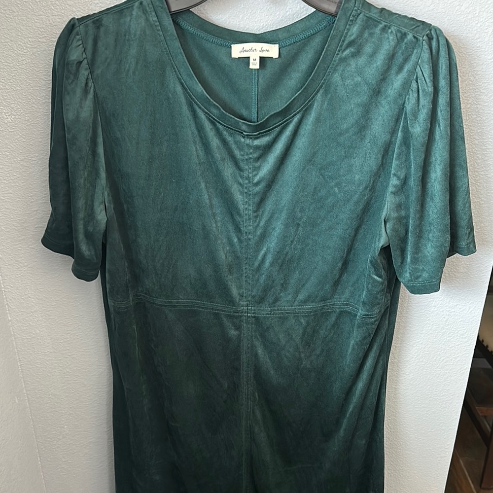 Another Love Green Puff Sleeve Sheath Mini Dress - Picture 3 of 7